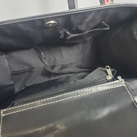 Kate Spade New York Handbag Black leather with red straps with white stitching - Picture 11 of 13